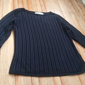 Liz Claiborne Cropped Sleeve Blue Knit Sweater